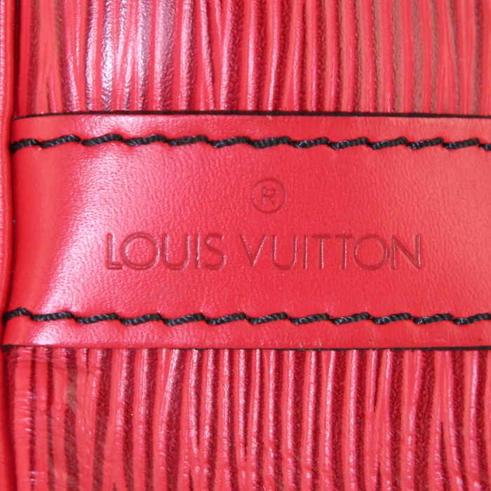 Shopping bag Louis Vuitton petit Noé in pelle Epi rossa - Detail D3