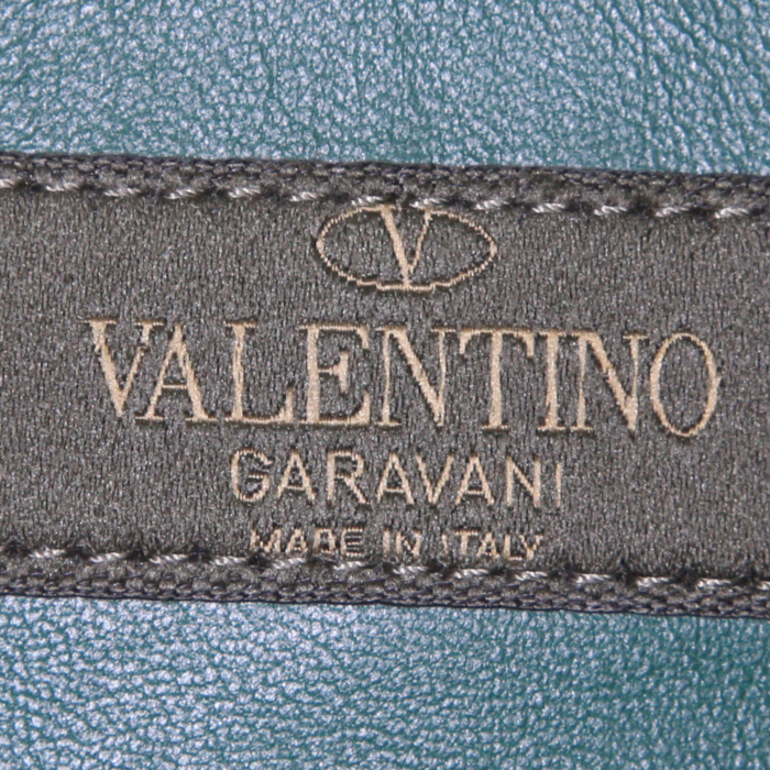 Borsa a tracolla Valentino Garavani in camoscio nero e verde - Detail D3