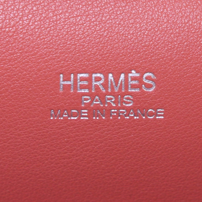 Pochette Hermès Kelly Cut en cuir Swift rose Thé - Detail D3