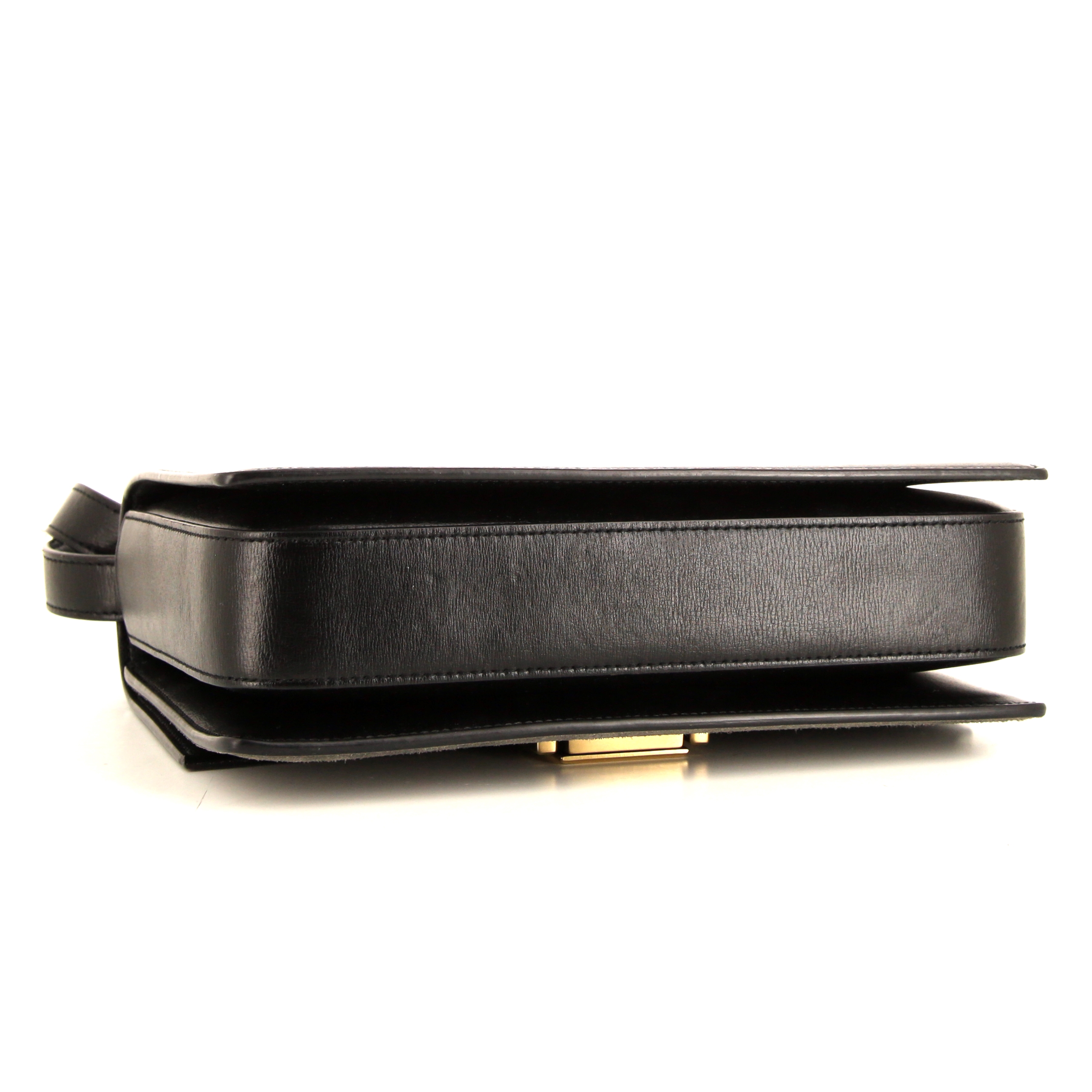 Sac bandoulière Saint Laurent Bellechasse en cuir noir et daim gris - Detail D4