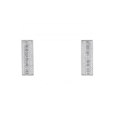 Paire de boucles d'oreilles Messika Liz en or blanc et diamants