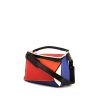 Bolso de mano Loewe Puzzle  en cuero multicolor rojo, negro, verde y azul - 00pp thumbnail
