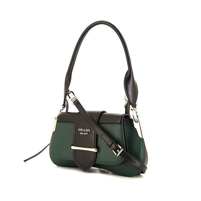 Diagramme leather handbag Prada Black in Leather - 40392187