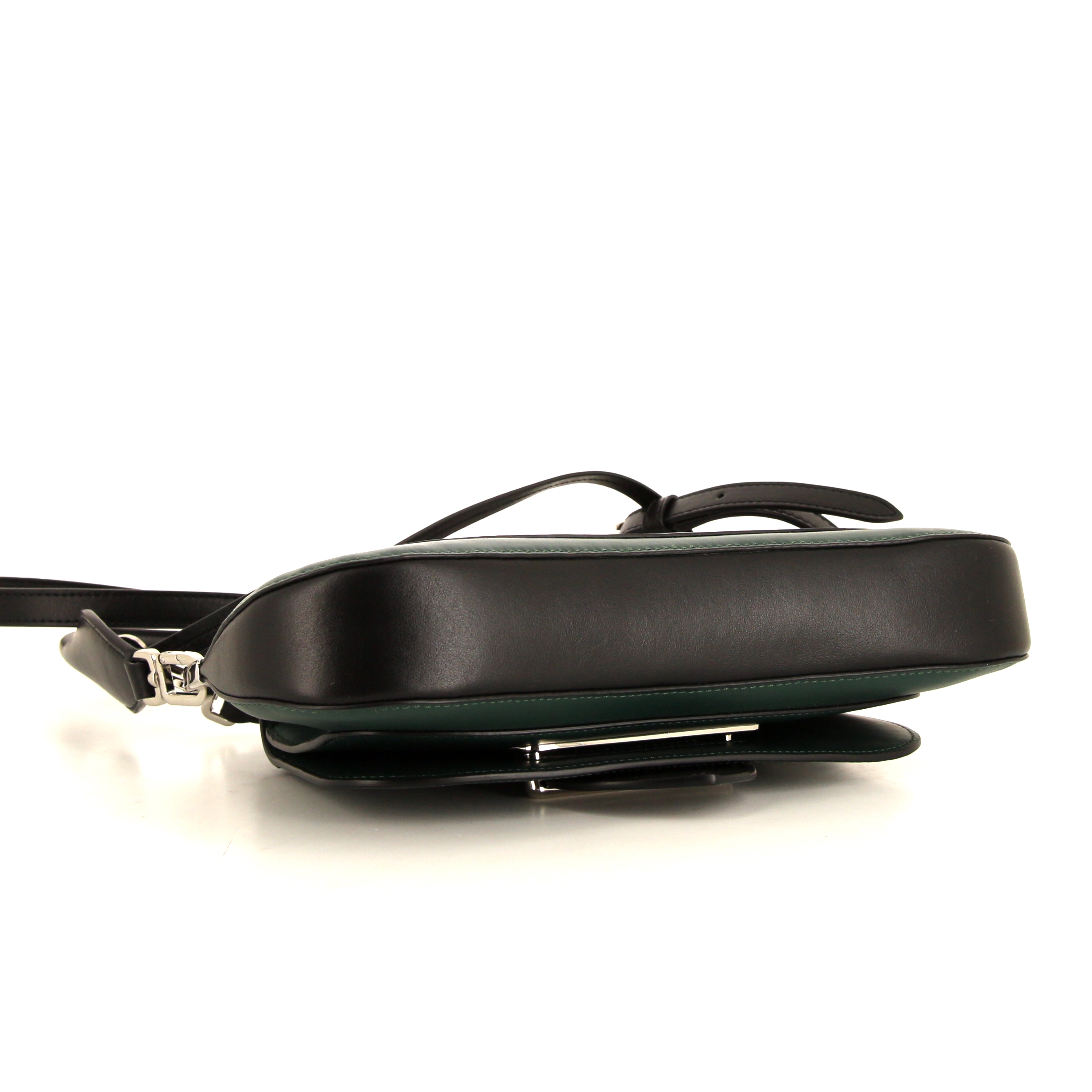 Borsa Prada Sidonie in pelle bicolore verde e nera - Detail D5