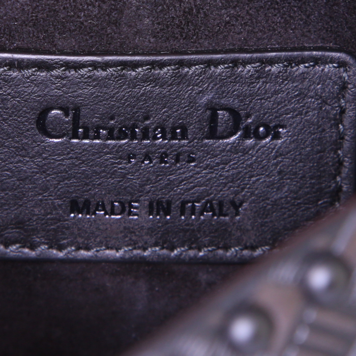 Borsa a tracolla Dior J'Adior in pelle nera con decoro di borchie - Detail D4