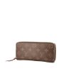Louis Vuitton Clémence wallet in brown monogram canvas and fuchsia grained leather - 00pp thumbnail