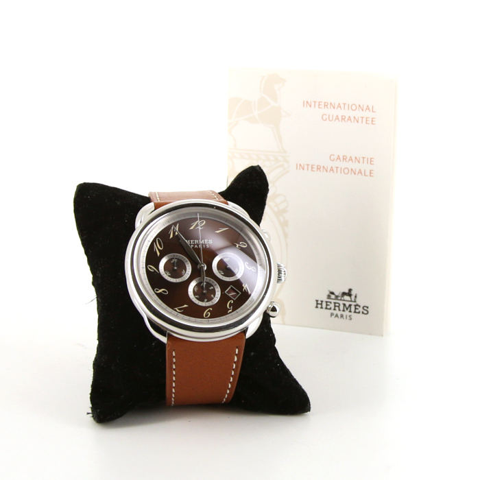 Reloj Hermes Arceau Chrono de acero Ref :  AR4.910 Circa  2008 - Detail D2