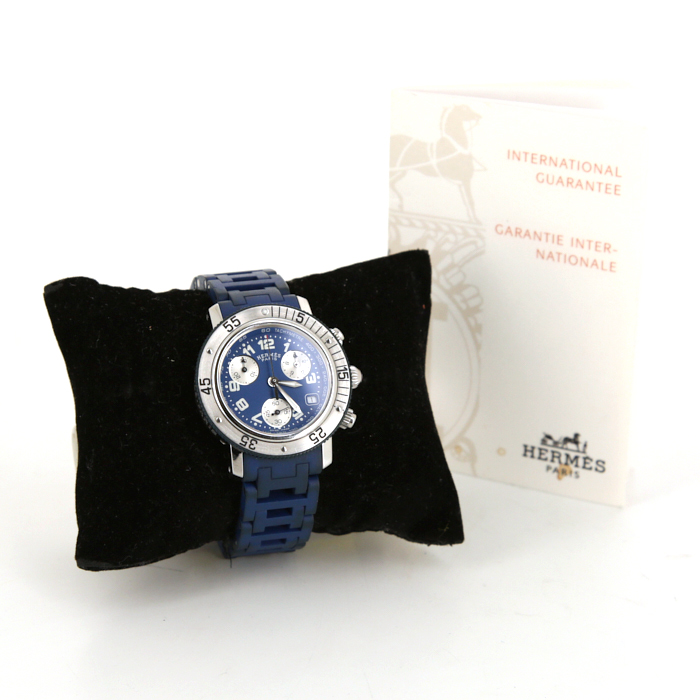 Orologio Hermès Clipper Chrono in acciaio Ref :  CL2.317 Circa  2005 - Detail D2