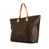 Shopping bag Louis Vuitton in tela monogram marrone e pelle naturale - 00pp thumbnail