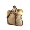 Prada handbag in beige logo canvas and brown leather - 00pp thumbnail