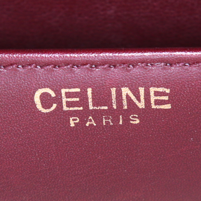 Sac porté épaule Celine Vintage en cuir bordeaux - Detail D3