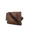 Bolso bandolera Louis Vuitton en lona a cuadros ébano y cuero marrón - 00pp thumbnail