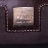 Fendi handbag in beige monogram canvas and brown leather - Detail D3 thumbnail