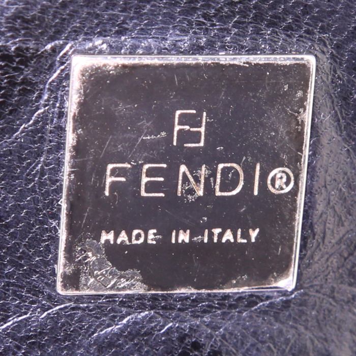 Borsa Fendi Baguette in tela nera e pelle nera - Detail D3