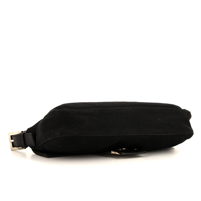 Borsa Fendi Baguette in tela nera e pelle nera - Detail D4