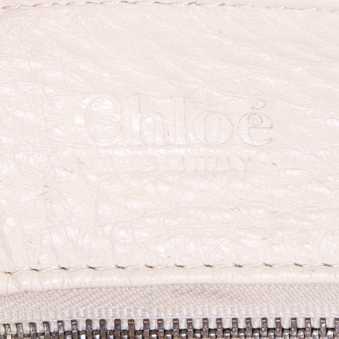 Sac à main Chloé Paddington en cuir grainé crème - Detail D3