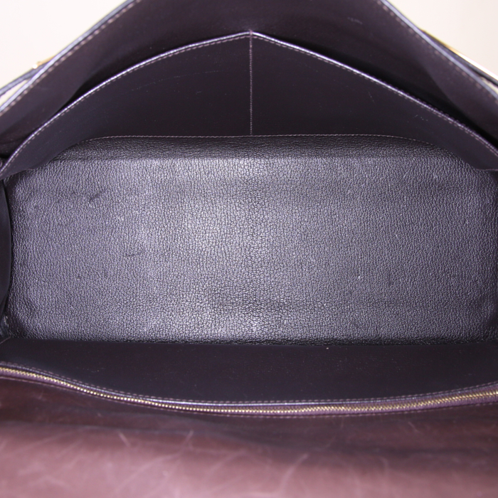 Borsa Hermes Kelly 35 cm in pelle marrone e puledro marrone - Detail D3