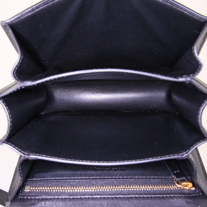 Sac bandoulière Celine Classic Box petit modèle en cuir box noir - Detail D2