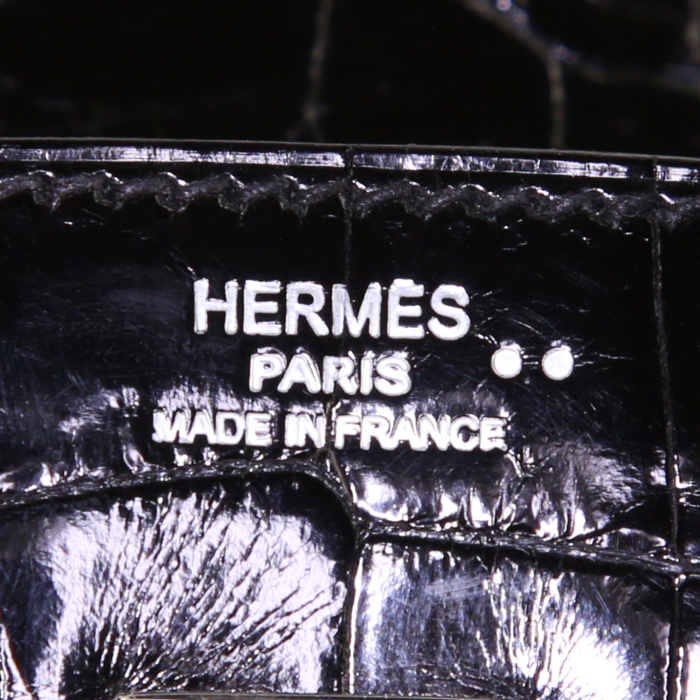 Hermes Birkin 25 cm handbag in black niloticus crocodile - Detail D3