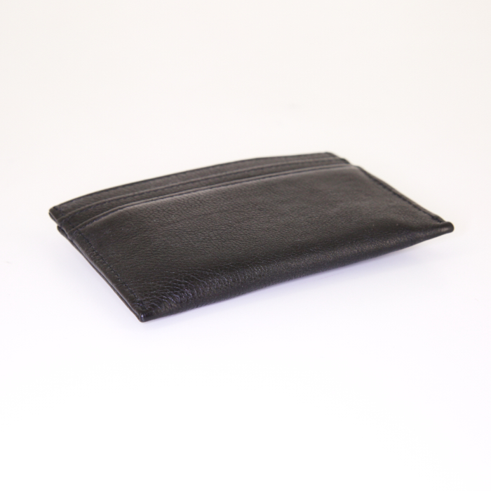 Portacarte  Chanel in pelle martellata nera - Detail D3
