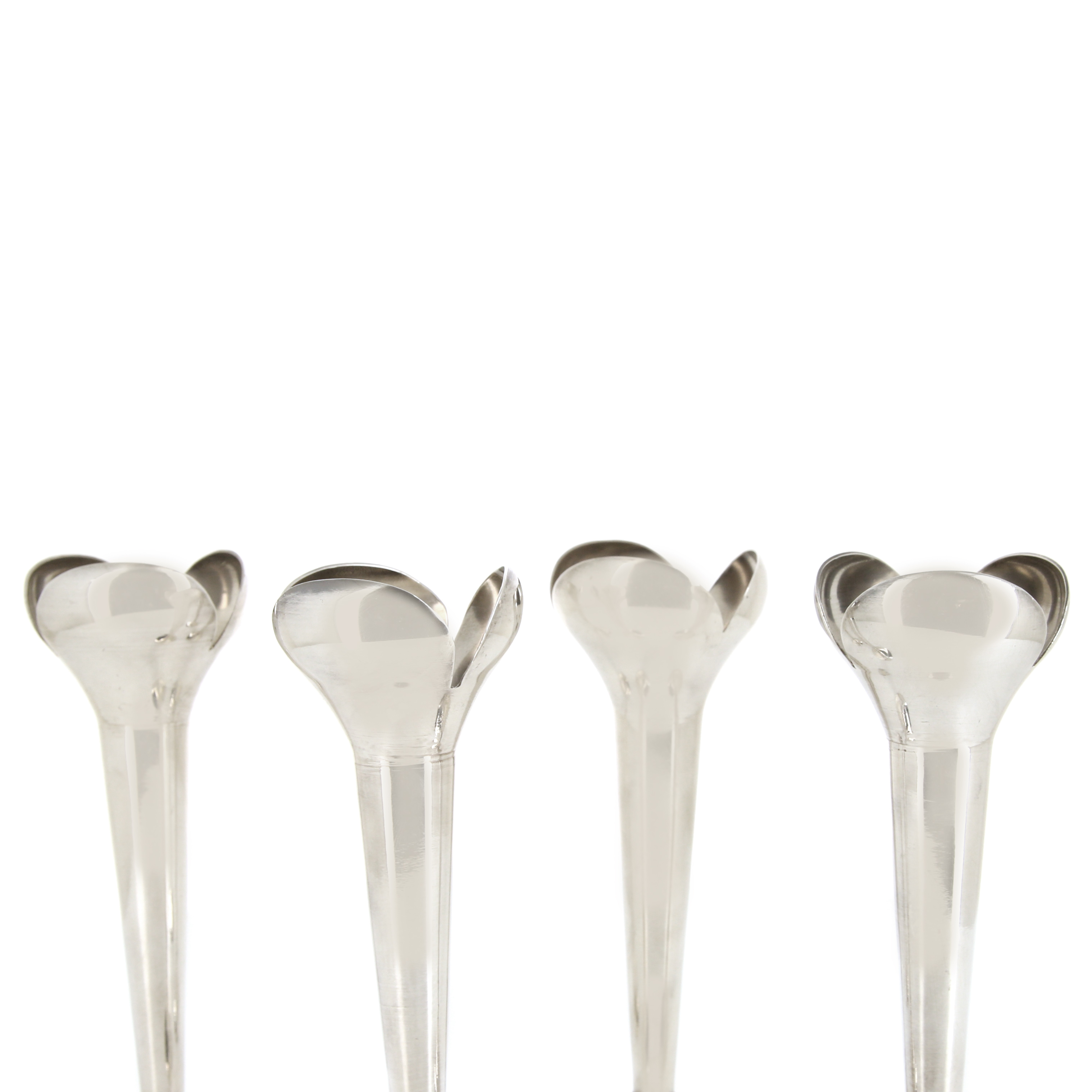 Gio Ponti, four soliflores for the Parco dei Principi hotel, in silver metal, Calderoni Fratelli production, stamped, 1960s - Detail D1
