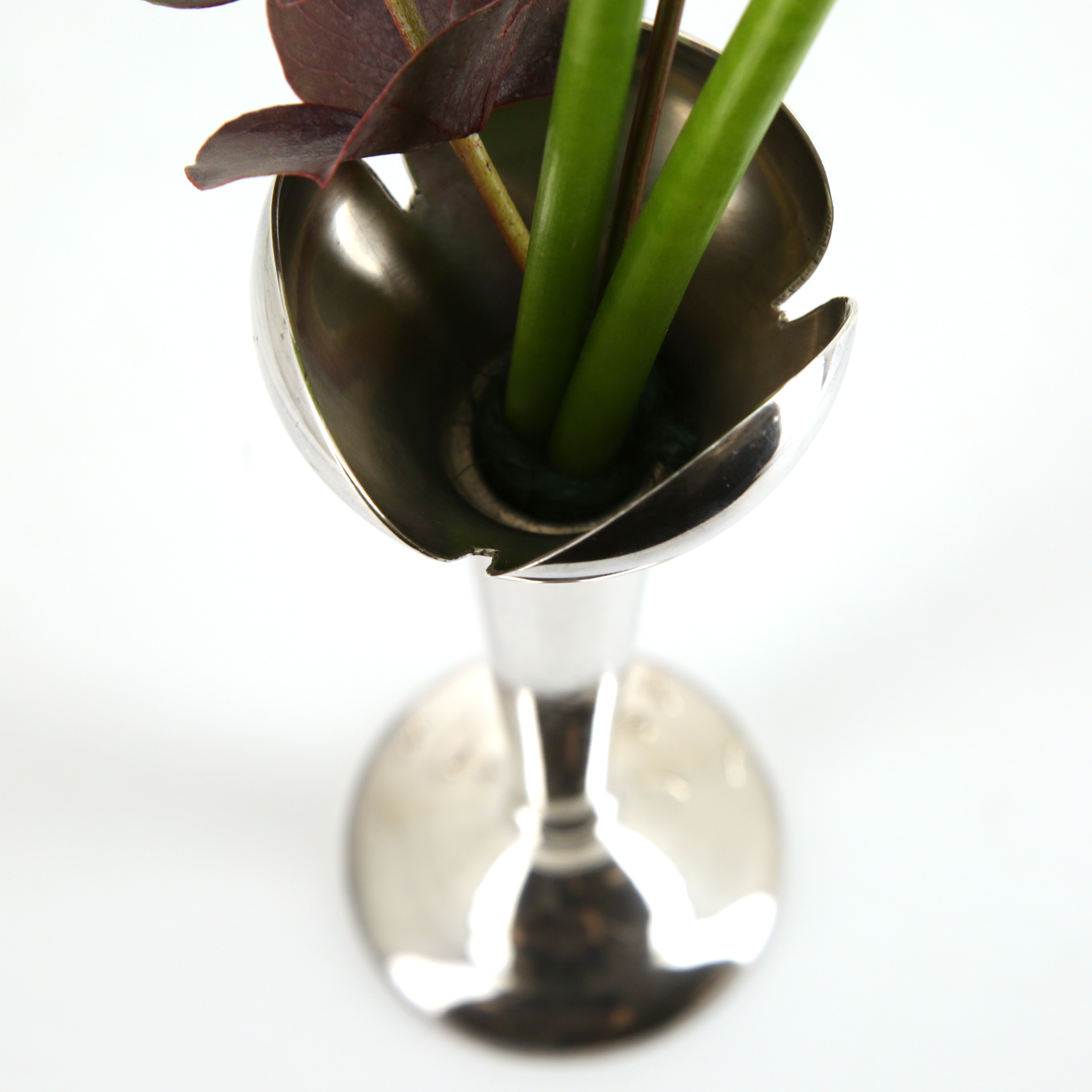 Gio Ponti, four soliflores for the Parco dei Principi hotel, in silver metal, Calderoni Fratelli production, stamped, 1960s - Detail D4
