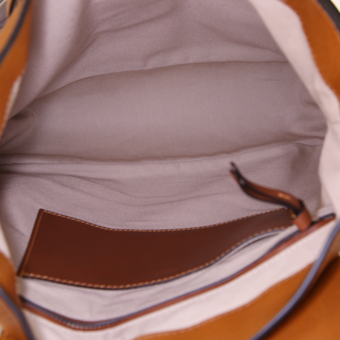 Chloé Lexa medium model shoulder bag in brown leather - Detail D3