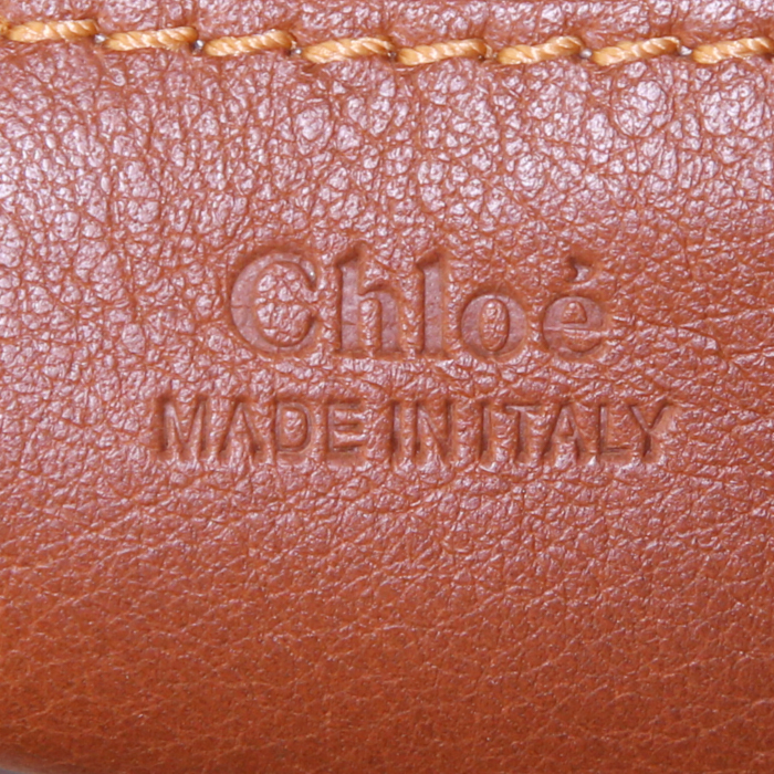 Chloé Lexa medium model shoulder bag in brown leather - Detail D4