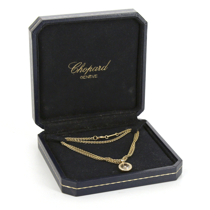 Chopard Happy Diamonds necklace in yellow gold and diamonds - Detail D2