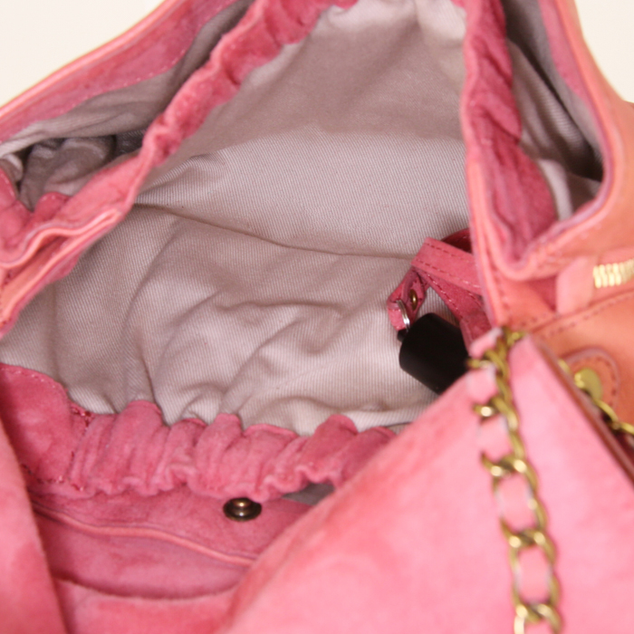 Sac bandoulière Jerome Dreyfuss Bobi en cuir rose-poudre - Detail D2