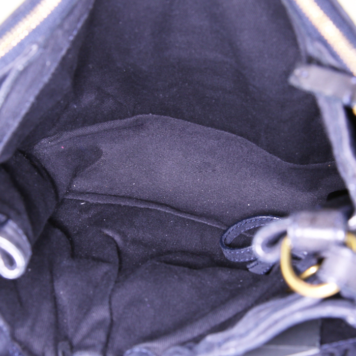 Sac bandoulière Jerome Dreyfuss Igor en cuir bleu-marine - Detail D2