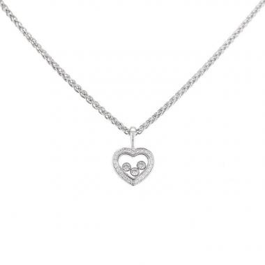 Collier Chopard Happy Heart en or blanc et diamants