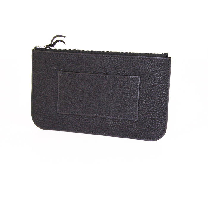 Billetera Hermes Dogon - Pocket Hand en cuero taurillon clémence negro - Detail D4
