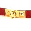 Cintura Hermes Médor in pelle Epsom rosso Casaque - Detail D1 thumbnail