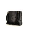 Chanel shopping bag in black grained leather - 00pp thumbnail