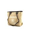 Chanel Deauville shopping bag in beige canvas and black canvas and leather - 00pp thumbnail