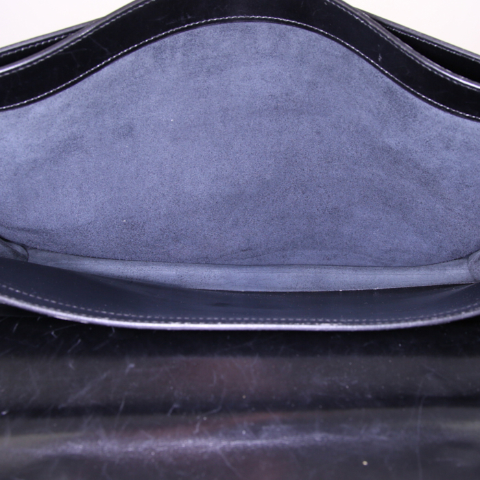 Porte-documents Hermès Sac à dépêches en cuir box noir - Detail D2