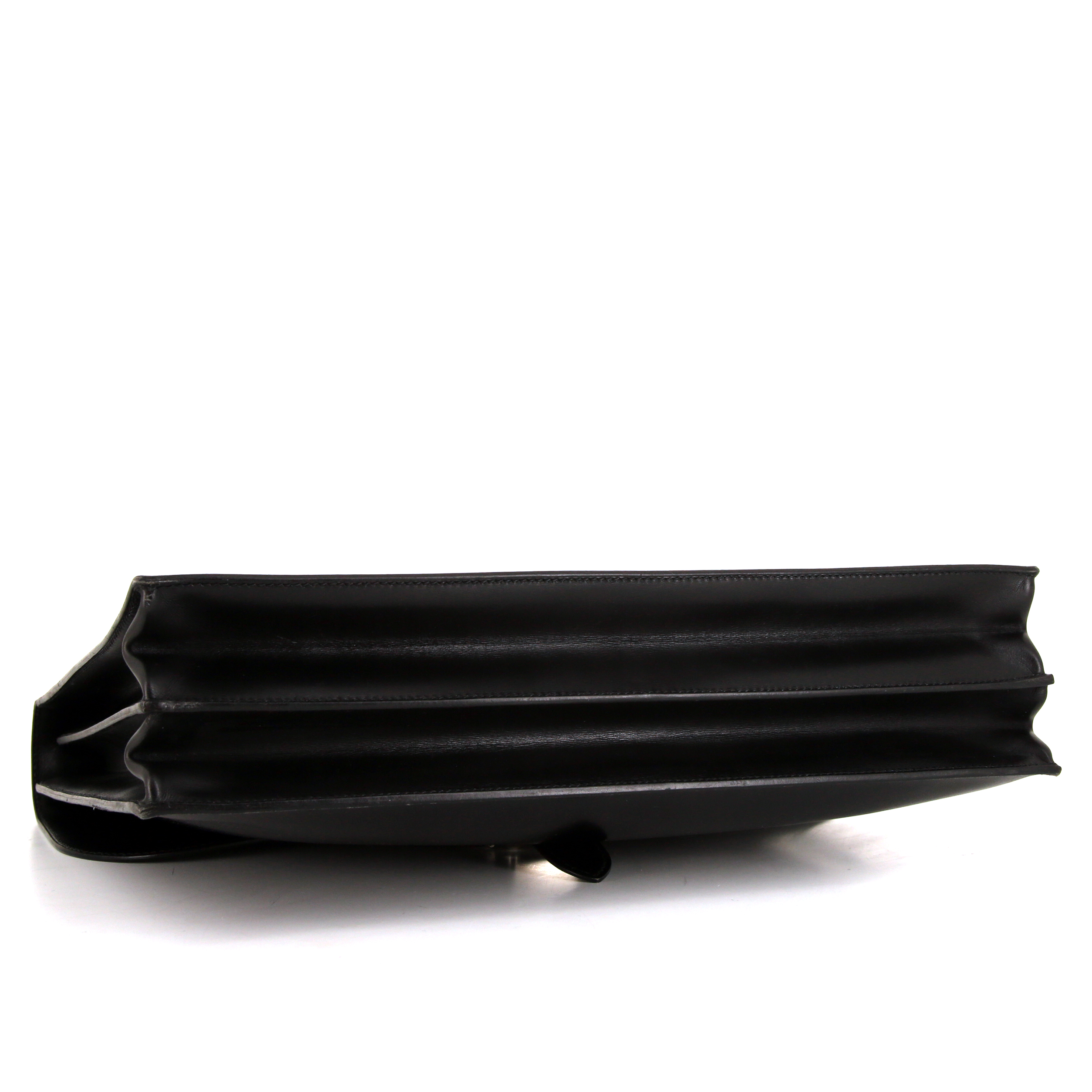 Porte-documents Hermès Sac à dépêches en cuir box noir - Detail D4