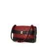 Chanel handbag in burgundy quilted leather and black leather - 00pp thumbnail