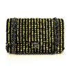 Chanel  Timeless Classic handbag  in black and yellow quilted jersey - 360 thumbnail