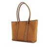 Hermes Garden shopping bag in brown canvas and brown leather - 00pp thumbnail