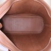 Shopping bag Hermes Garden in tela marrone e pelle marrone - Detail D2 thumbnail