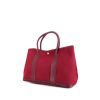 Shopping bag Hermes Garden in tela rossa e pelle togo rossa - 00pp thumbnail
