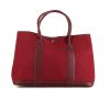 Shopping bag Hermes Garden in tela rossa e pelle togo rossa - 360 thumbnail