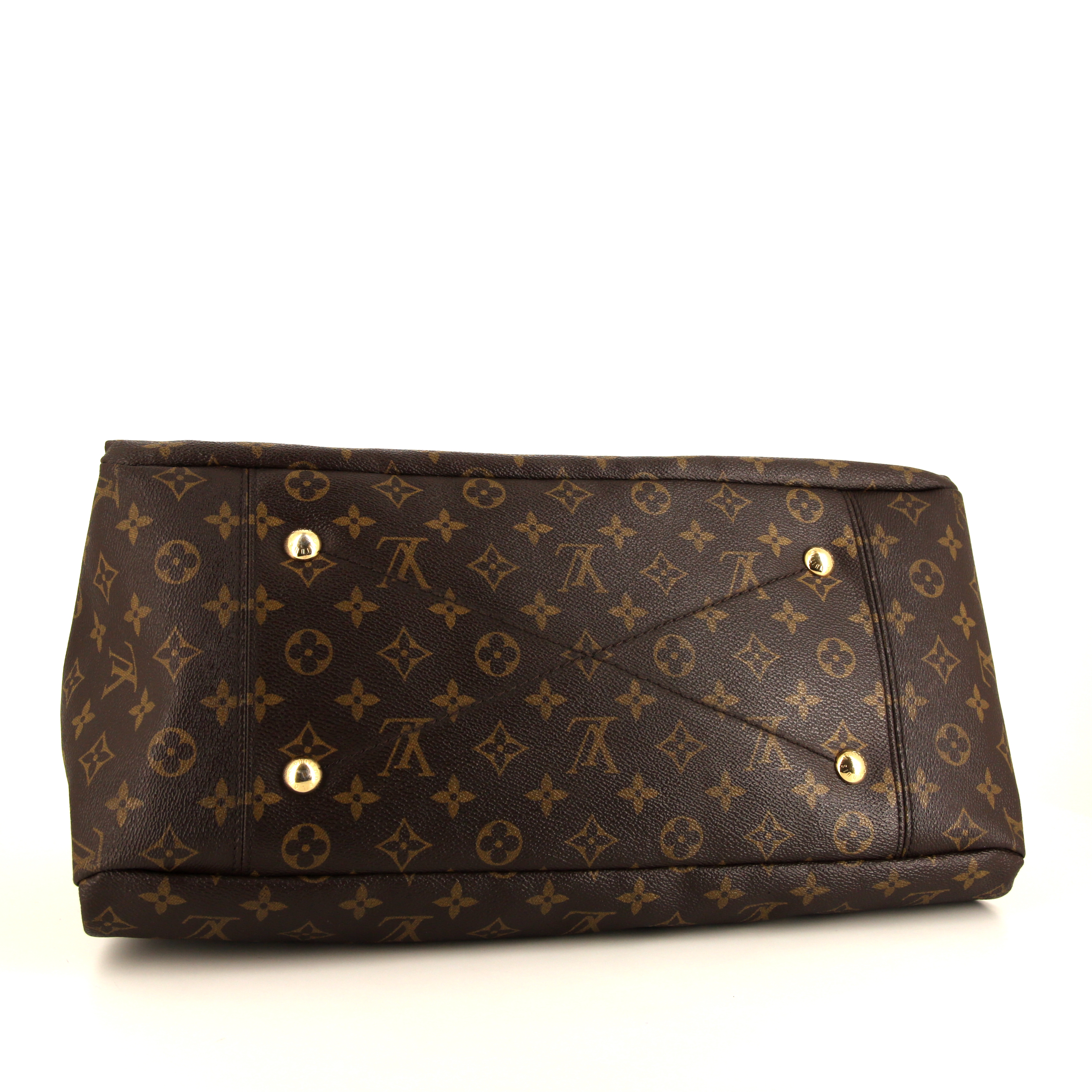 Louis Vuitton Artsy medium model handbag in brown monogram canvas and natural leather - Detail D4