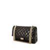 Chanel 2.55 handbag in black patent quilted leather - 00pp thumbnail