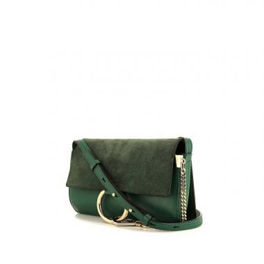 Borsa a tracolla Chloé Faye modello piccolo in pelle verde