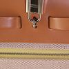 Hermes Herbag handbag in yellow canvas and brown leather - Detail D4 thumbnail