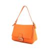 Fendi Big Mama bag worn on the shoulder or carried in the hand in orange grained leather - 00pp thumbnail