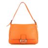 Fendi Big Mama bag worn on the shoulder or carried in the hand in orange grained leather - 360 thumbnail